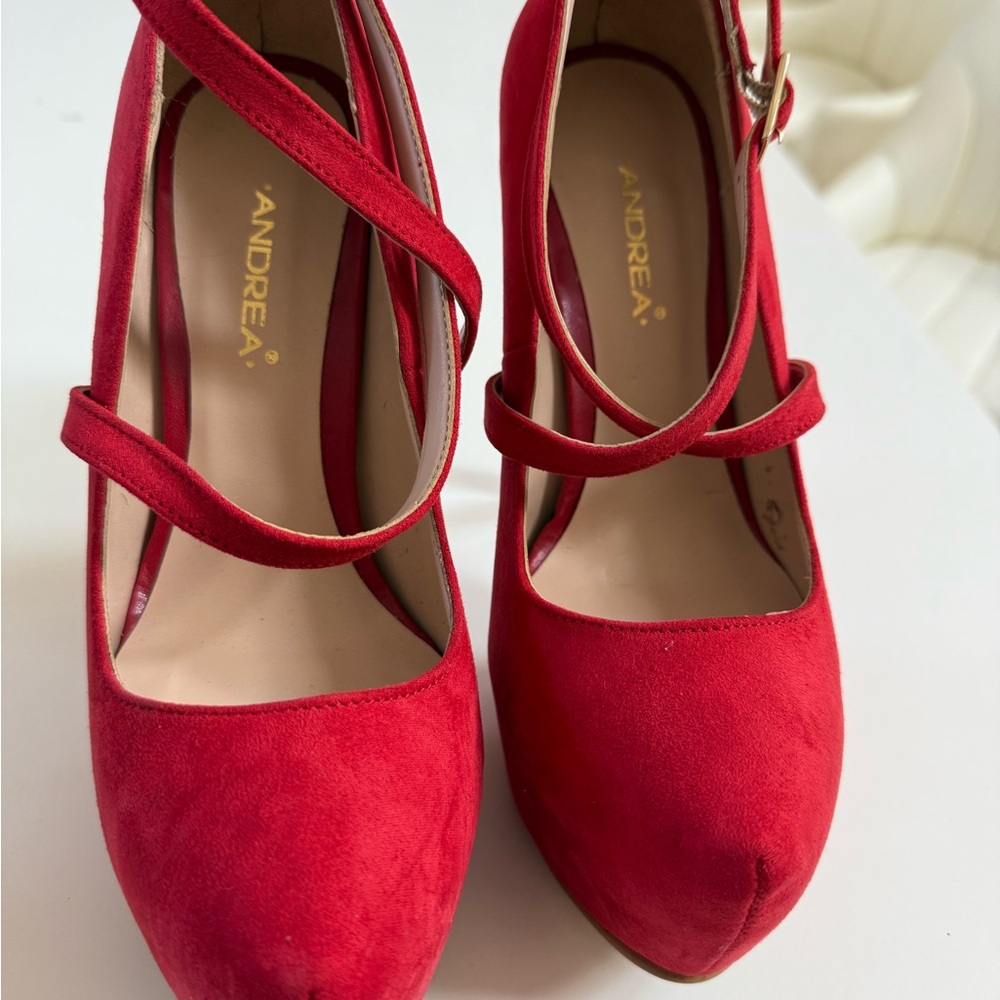 ANDREA FENZI Red Strappy Women's Heels